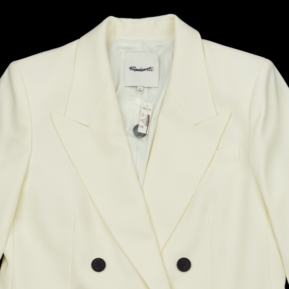 New MADEWELL Size 4 Tuxedo Blazer in Winter White $238 NT118 - Picture 8 of 9
